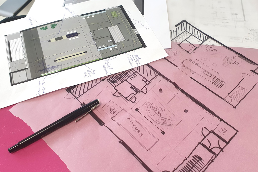 Schets plattegrond interieur