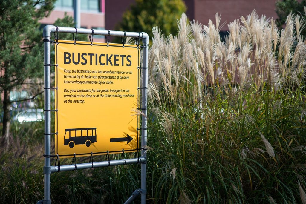 Informatiebord banner in frame Eindhoven Centrum