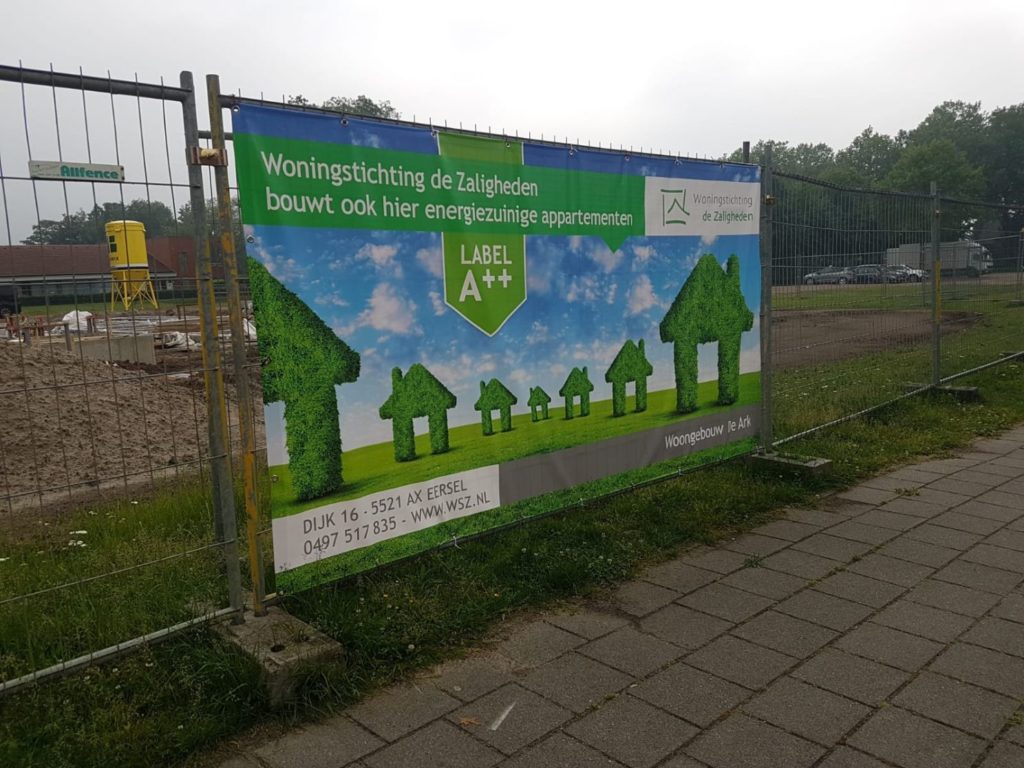 Bouwbord Woningstichting De Zaligheden